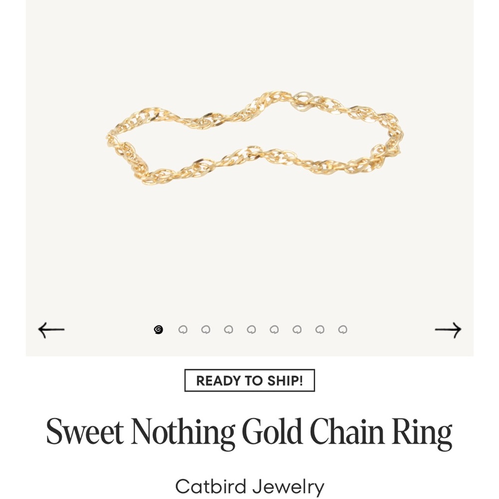 Catbird ‘Sweet Nothing’ Gold Chain Ring